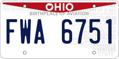 OH license plate FWA6751