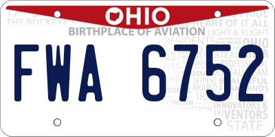 OH license plate FWA6752