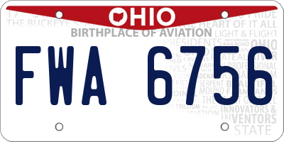 OH license plate FWA6756