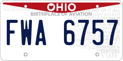 OH license plate FWA6757
