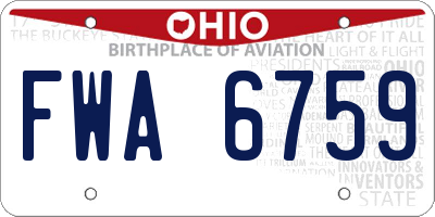 OH license plate FWA6759