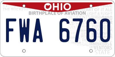 OH license plate FWA6760