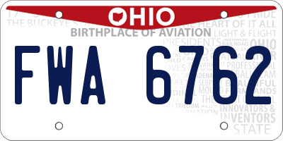 OH license plate FWA6762