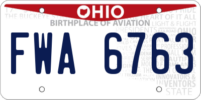 OH license plate FWA6763