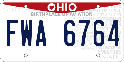 OH license plate FWA6764