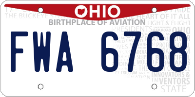 OH license plate FWA6768