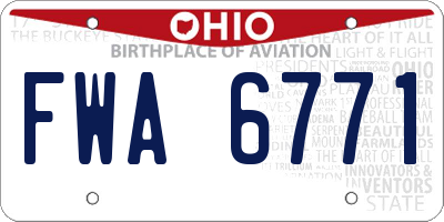 OH license plate FWA6771