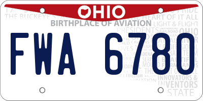 OH license plate FWA6780