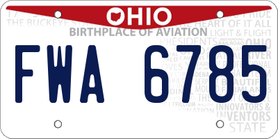 OH license plate FWA6785