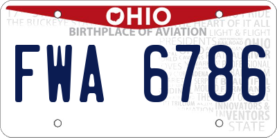 OH license plate FWA6786