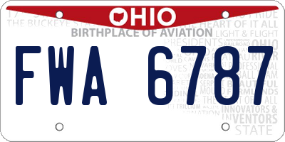OH license plate FWA6787