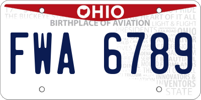 OH license plate FWA6789