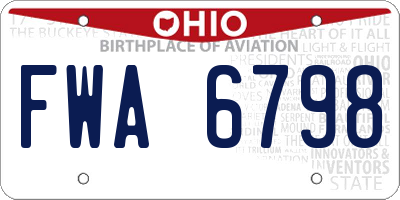 OH license plate FWA6798