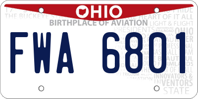 OH license plate FWA6801