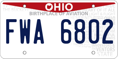 OH license plate FWA6802