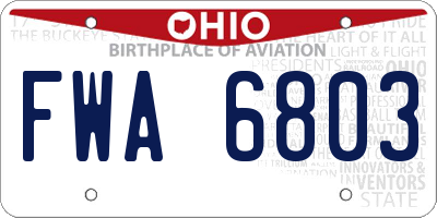 OH license plate FWA6803