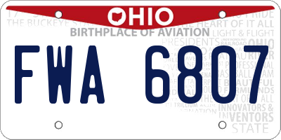 OH license plate FWA6807