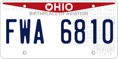 OH license plate FWA6810