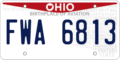 OH license plate FWA6813