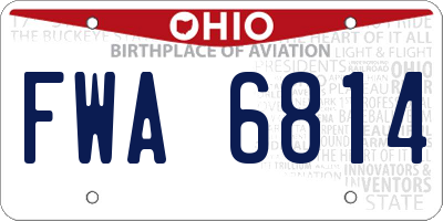 OH license plate FWA6814