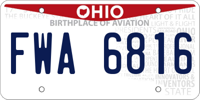 OH license plate FWA6816