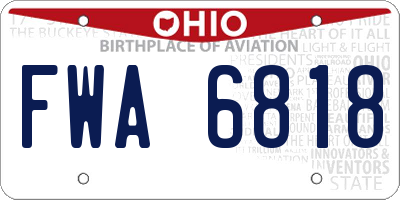 OH license plate FWA6818