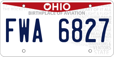 OH license plate FWA6827
