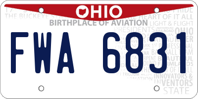 OH license plate FWA6831