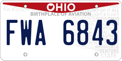 OH license plate FWA6843