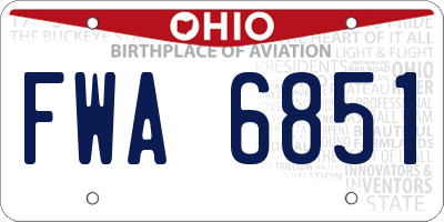OH license plate FWA6851