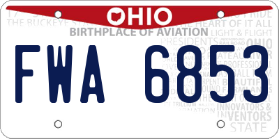 OH license plate FWA6853