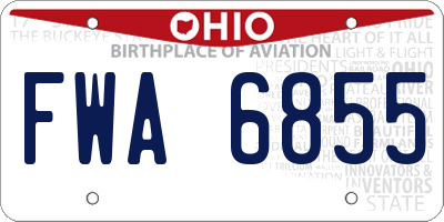 OH license plate FWA6855