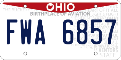 OH license plate FWA6857