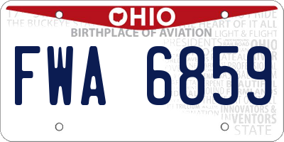 OH license plate FWA6859