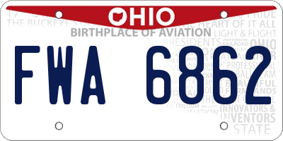 OH license plate FWA6862