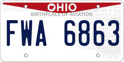 OH license plate FWA6863