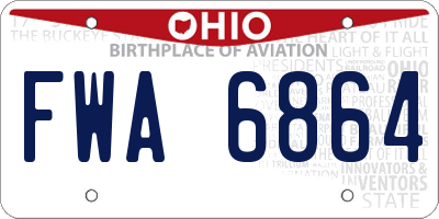 OH license plate FWA6864