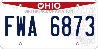 OH license plate FWA6873