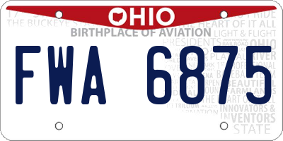 OH license plate FWA6875