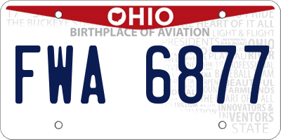 OH license plate FWA6877