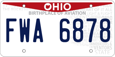 OH license plate FWA6878