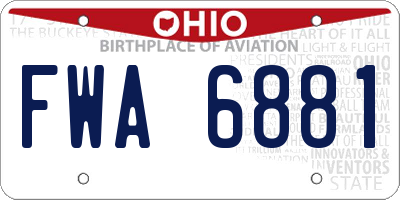 OH license plate FWA6881