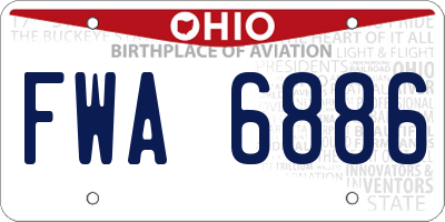 OH license plate FWA6886