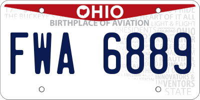 OH license plate FWA6889
