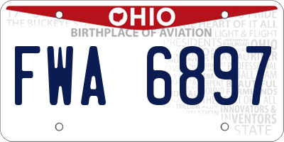 OH license plate FWA6897