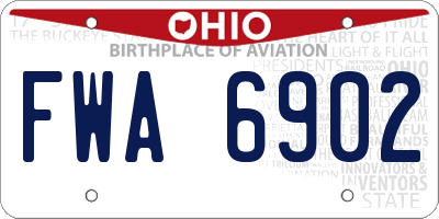 OH license plate FWA6902