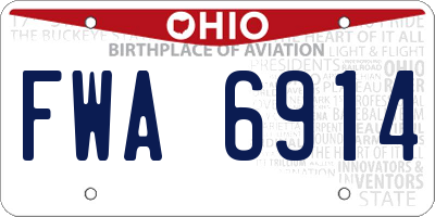 OH license plate FWA6914