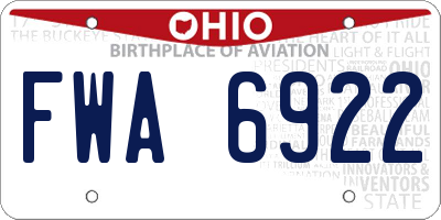 OH license plate FWA6922