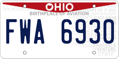 OH license plate FWA6930