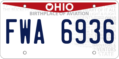 OH license plate FWA6936